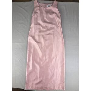 Jessica Howard Petite Pink Satin Sheath Dress Size 10P Shantung Finish Formal